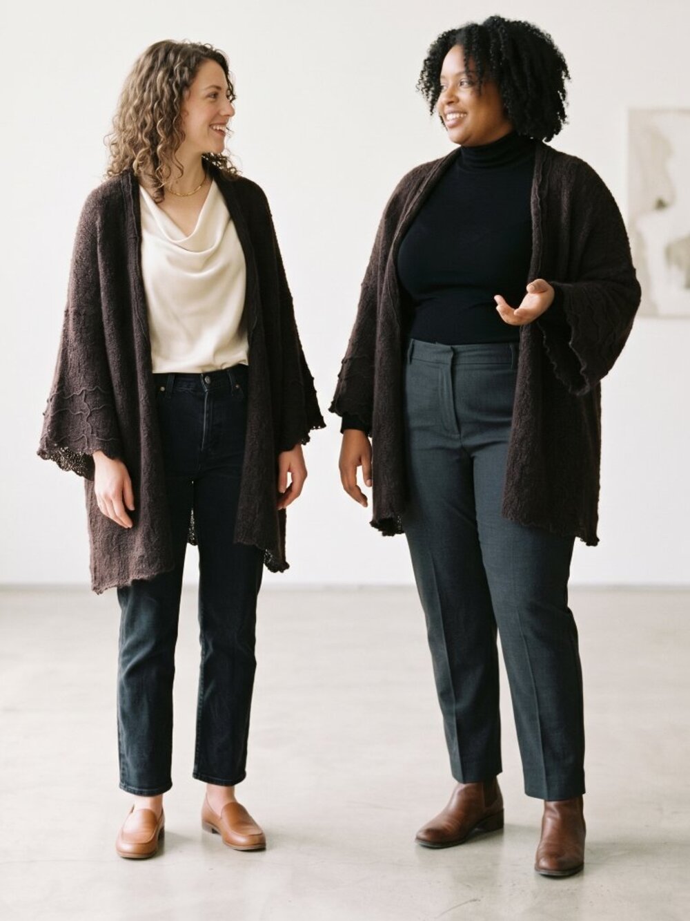 L'Angélaine Kid Mohair Boucle Kimono Cardigan Jacket Boho Chicm Dark Romance M